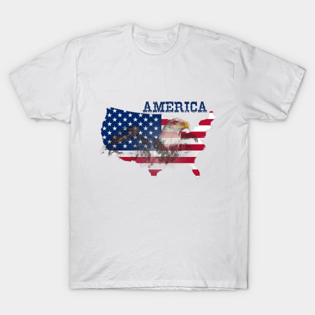 america, america flag, eagle T-Shirt by hottehue